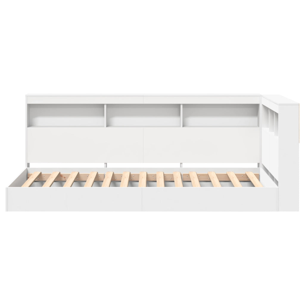 Letto con Libreria Bianco 90x190 cm Legno Ingegnerizzato