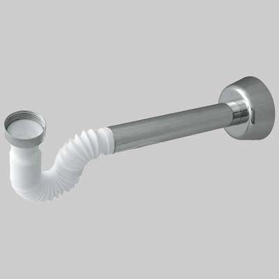 SIFONE PER LAVABI E BIDET IN PP (BREVETTATO)  11/4  Bianco/Cromato     BONOMINI