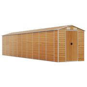 Casetta da giardino cabina ripostiglio capanno da esterno capanno per attrezzi robusta colore chiaro 191 x 895 x 198 cm acciaio zincato marrone 02_0022297