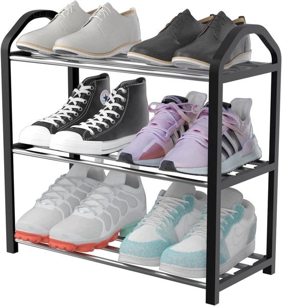 Tricchiotega per Scarpe con 3 Livelli Organizzazione Rapida senza Strumenti Necessari per il Deposito di Calzature per Entrata, Sala e Corridoio