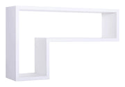 Mensola da Parete a Forma di L 61x37x15,5 cm in Fibra di Legno Lettera Bianco
