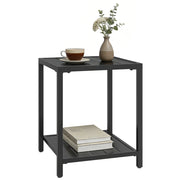 Tavolino da giardino a 2 livelli in metallo ¨C Zephmum ¨C 45x45x54 cm, nero