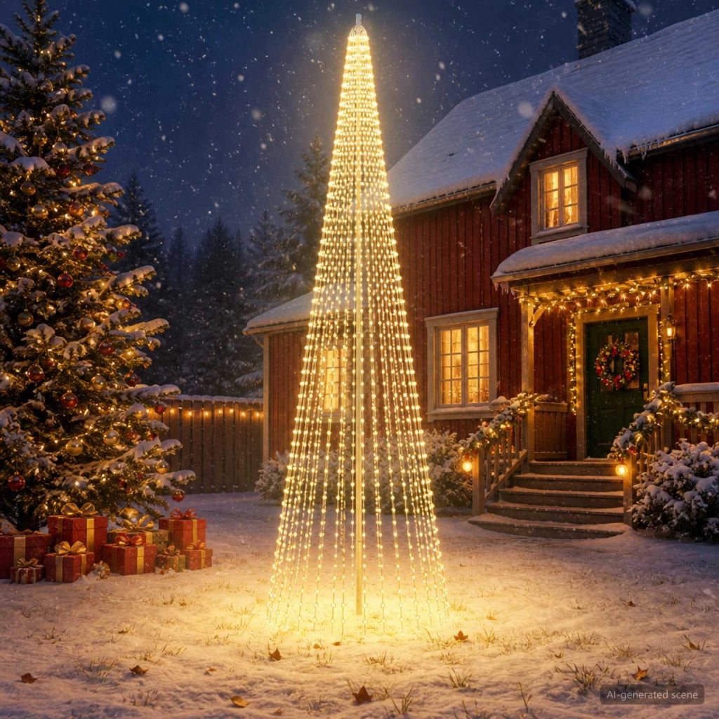 Luci per albero di Natale con picchetti e asta per bandiera 3468902