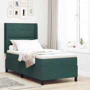 Letto a molle con strisce LED Verde Scuro 90 x 200 cm Velluto 3343853