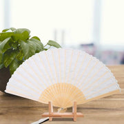 Aspiratore portatile pieghevole - Waaier giapponese - Design elegante - Bianco - Decorazione e ventilazione - Ideale per matrimoni e compleanni - Multifunzionale.