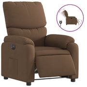 Poltrona | Sedia Relax Elettrica Reclinabile Marrone in Tessuto