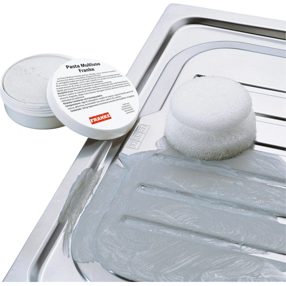 Franke pasta detergente 112.0671.991, pasta multiuso per inox e fragranite, 300 ml.