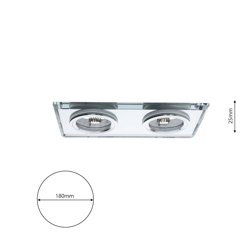Faretto incasso quadrato 2xGU10 35W nero Eko-Light EKOS926
