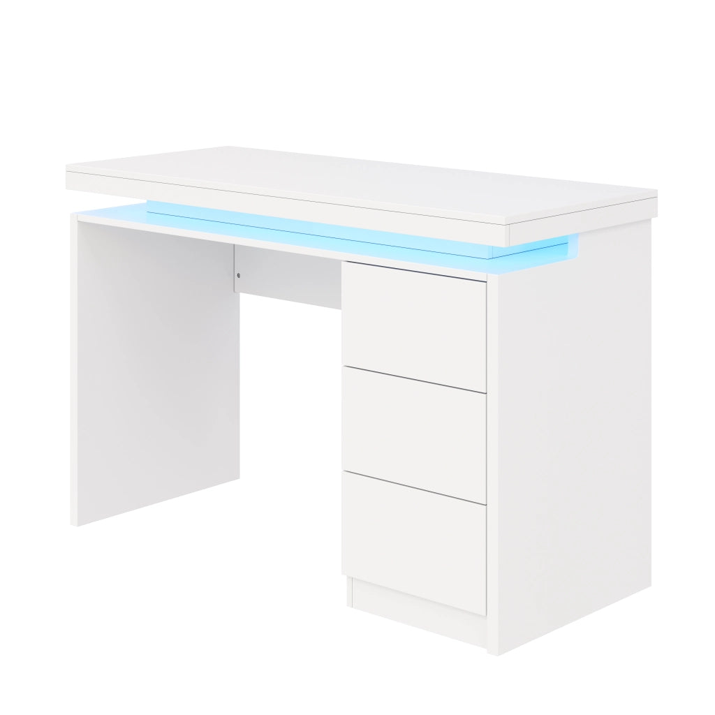Scrivania con LED e Cassetti ¨C MINIMAL ¨C Legno, 120x50x78,5 cm