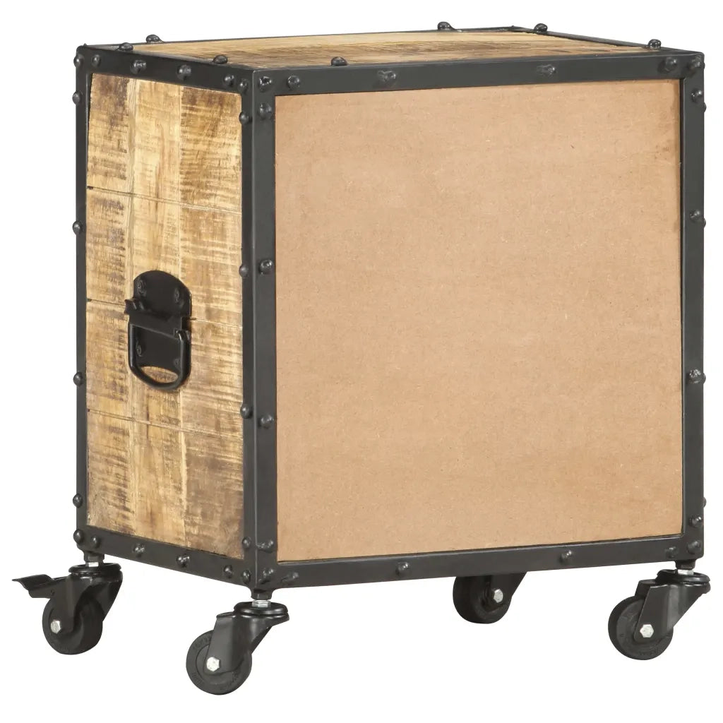 Comodino | Armadio da Notte | Mobiletto da notte 40x30x50 cm in Legno Massello di Mango Grezzo