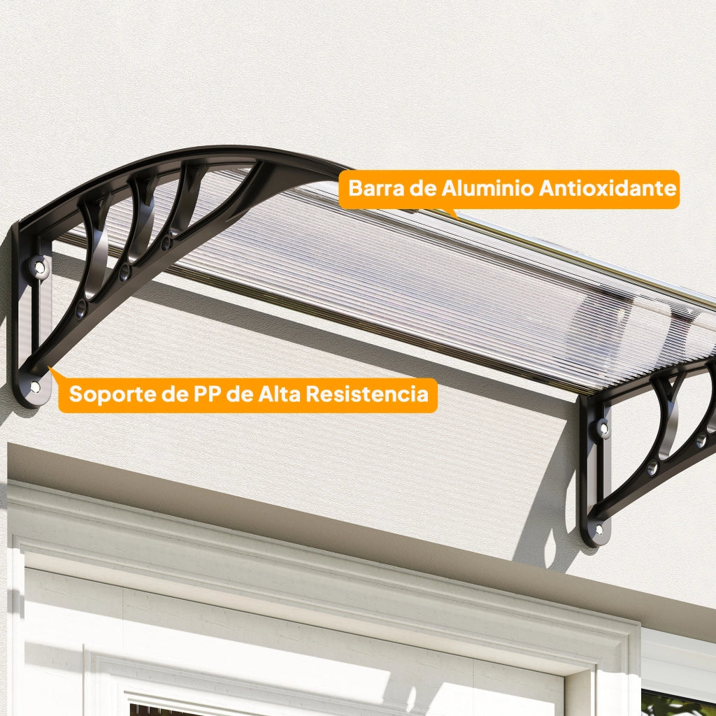 Tettoia Esterna per Porta e Finestra ¨C zephmum ¨C 75x100 cm Trasparente in Alluminio