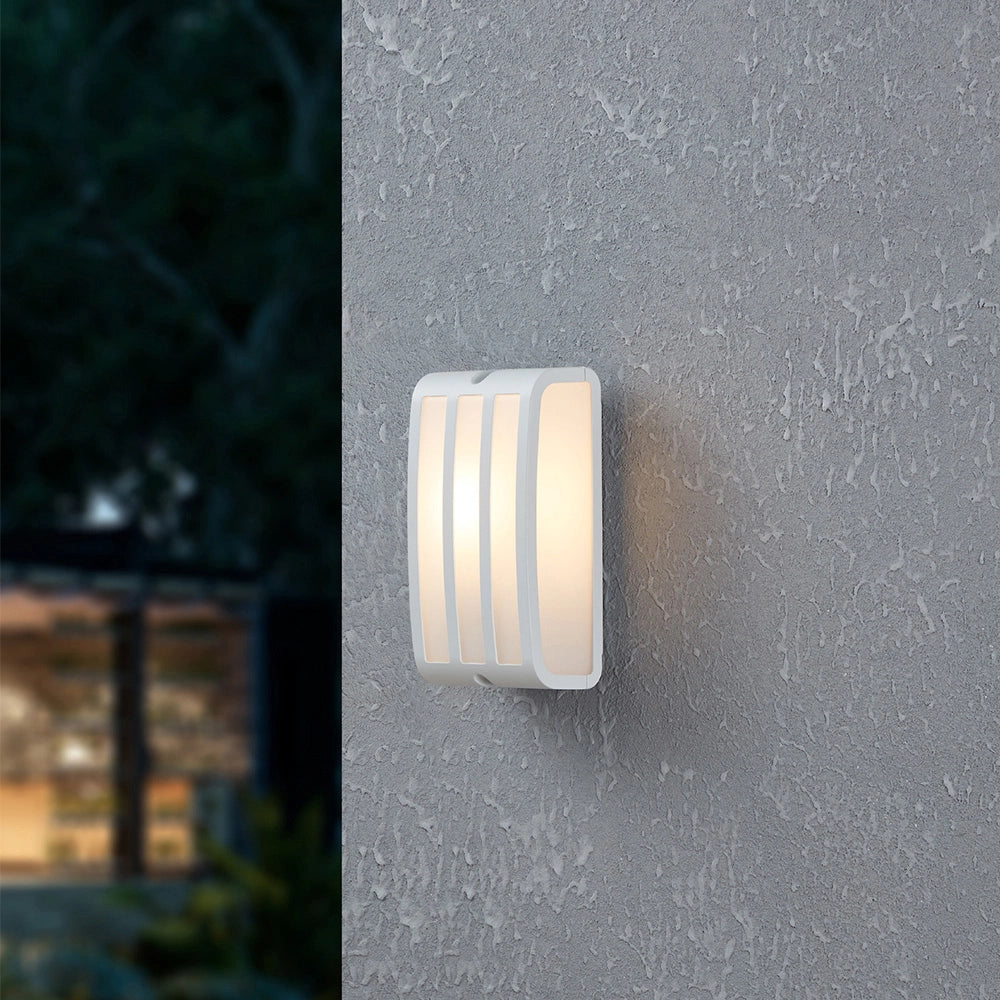 Applique Esterno Contemporanea Camarda Alluminio E Policarbonato Bianco Led