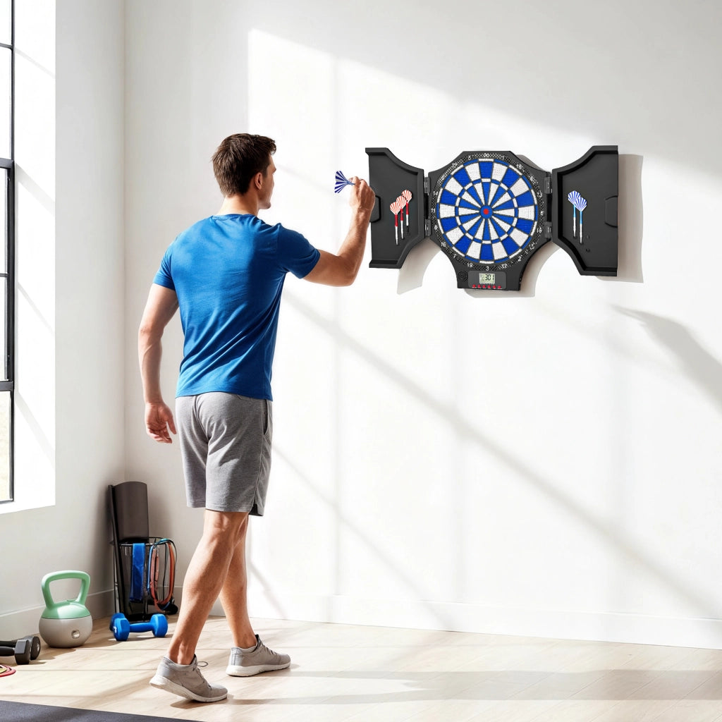 Bersaglio Freccette Elettronico ¨C zephmum ¨C Nero, Blu, 83x45x4 cm