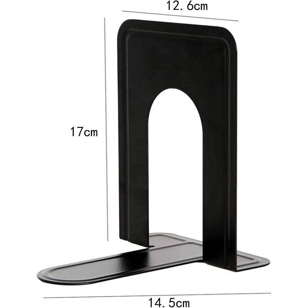 Trade Shop - Set 2 Pz Fermalibri In Metallo Antiscivolo Organizer Da Scrivania Supporto Libri -