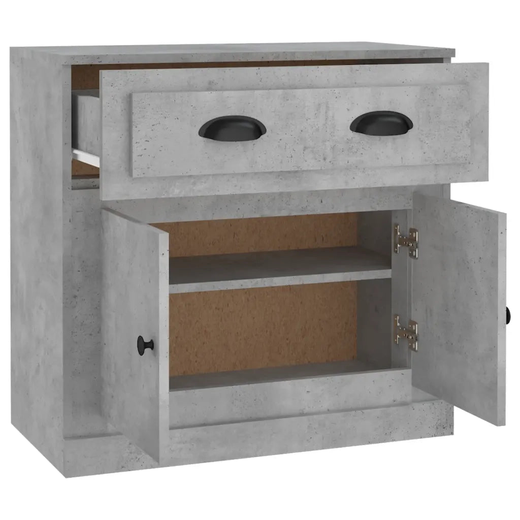 Credenza-Buffet-Armadio da cucina Grigio Cemento 70x35,5x67,5 cm in Legno Multistrato 485993