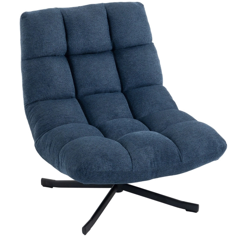POLTRONA girevole 75 cm Blu scuro in poliestere
