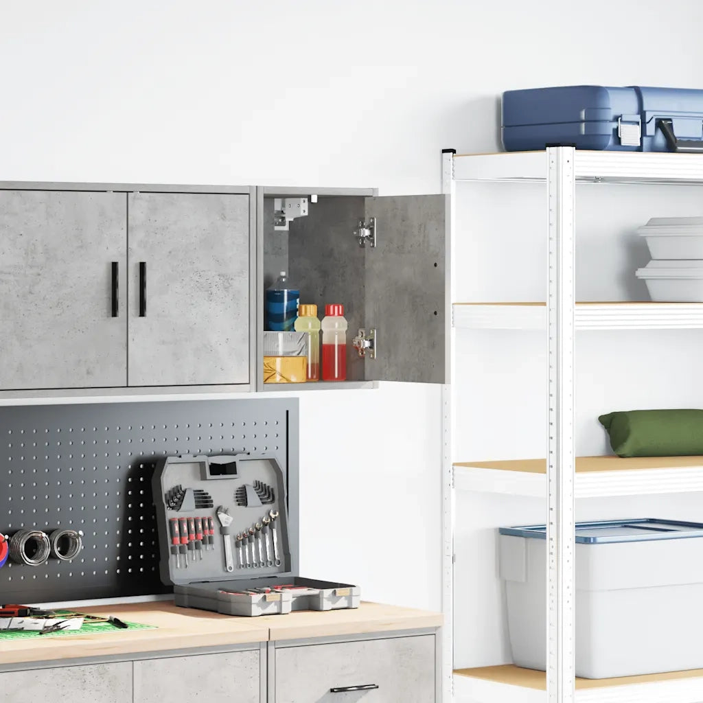 Pensile per Garage Grigio Cemento in Legno Multistrato 860613