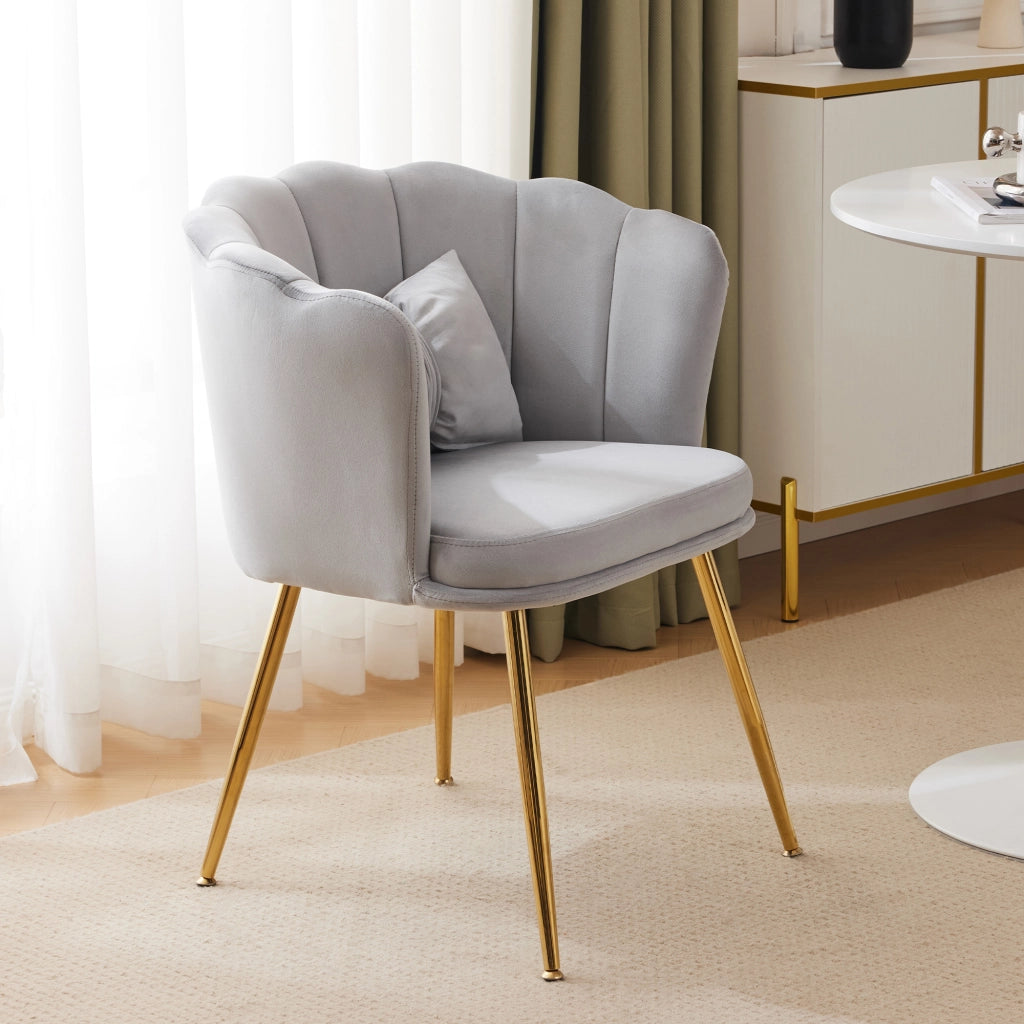 POLTRONA da soggiorno in velluto grigio 62x54x43 cm con cuscino