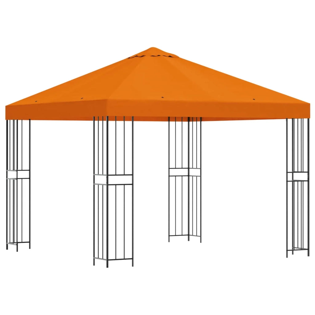 Gazebo 3 x 3 m Arancione Poliestere e Acciaio 190 gsm