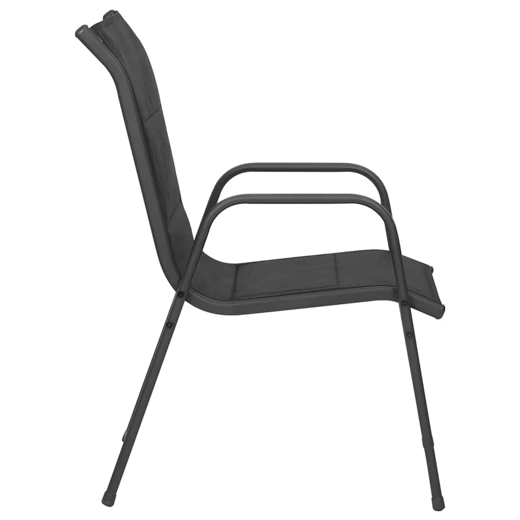 Sedie da Giardino 6 pz in Acciaio e Textilene Nere 316822
