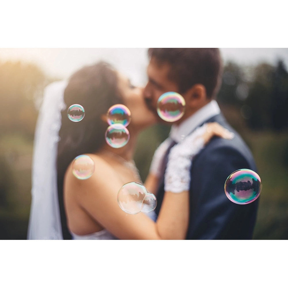 Trade Shop - 48 Bottiglie Bolle Di Sapone Wedding Matrimonio Sposi Con Manico A Cuore -