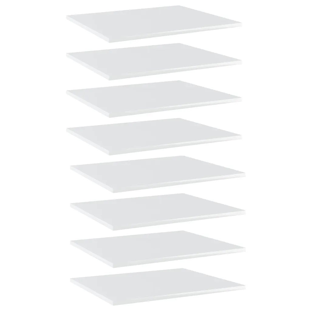 Ripiani per Libreria 8 pz Bianco Lucido 60x50x1,5 cm Truciolato cod mxl 44524