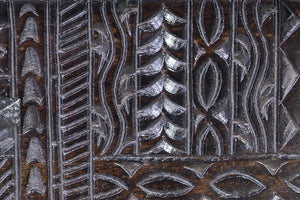 Consolle a 2 cassetti in massello di mango intagliato 