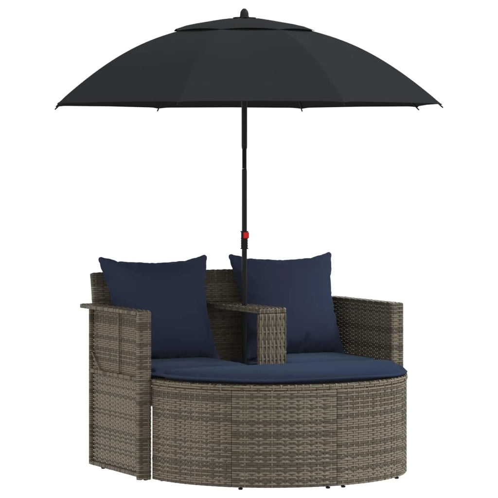 Divano da giardino 8 pz polyrattan Grigio e Blu Navy 42025903