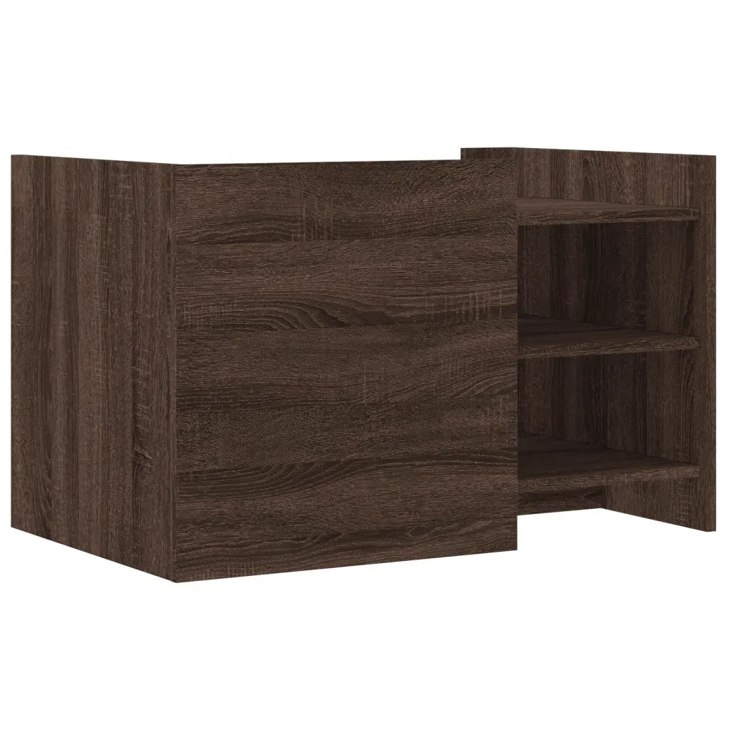 Tavolino da Salotto-Tavolino da soggiorno-Tavolo Rovere Marrone 80x50x50cm Legno Multistrato 811577
