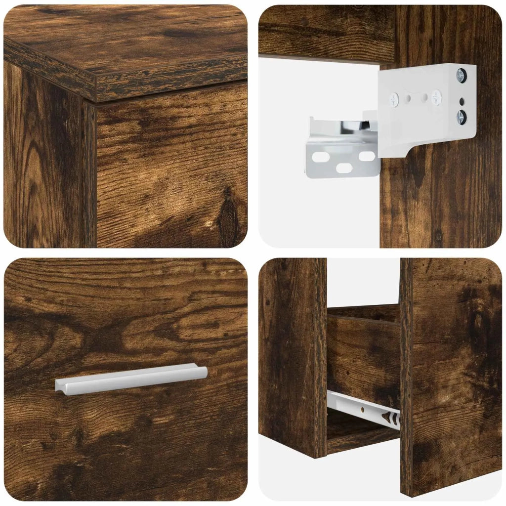 Set di mobili per il bagno 2 pz Rovere Fumo 3404020