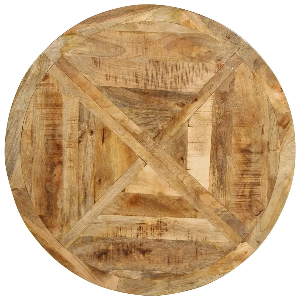 Tavolo da Pranzo Ã˜110x75 cm in Legno Grezzo Massello di Mango