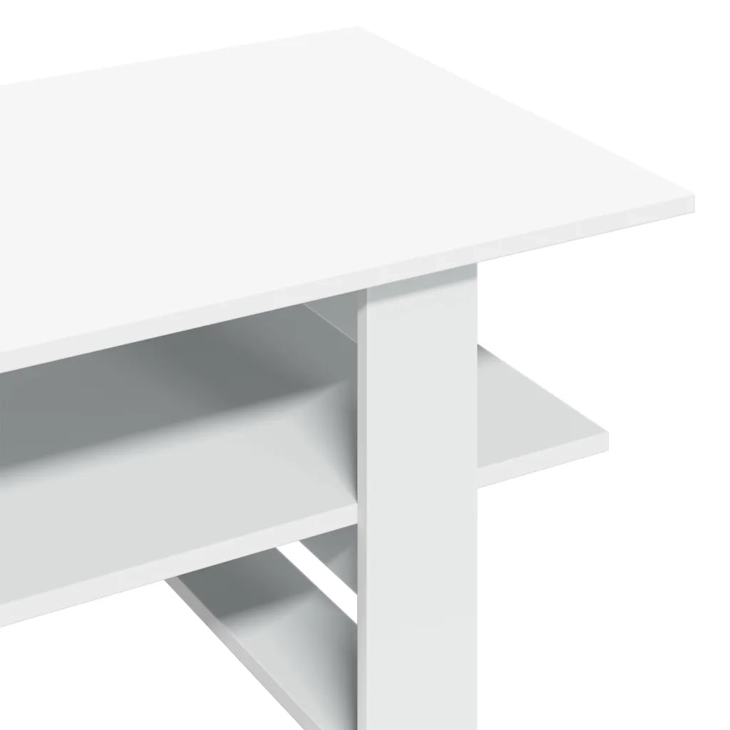 Tavolino da salotto | Tavolino da caff¨¨ | Tavolino da Soggiorno Bianco 102x55x42 cm in Legno Multistrato