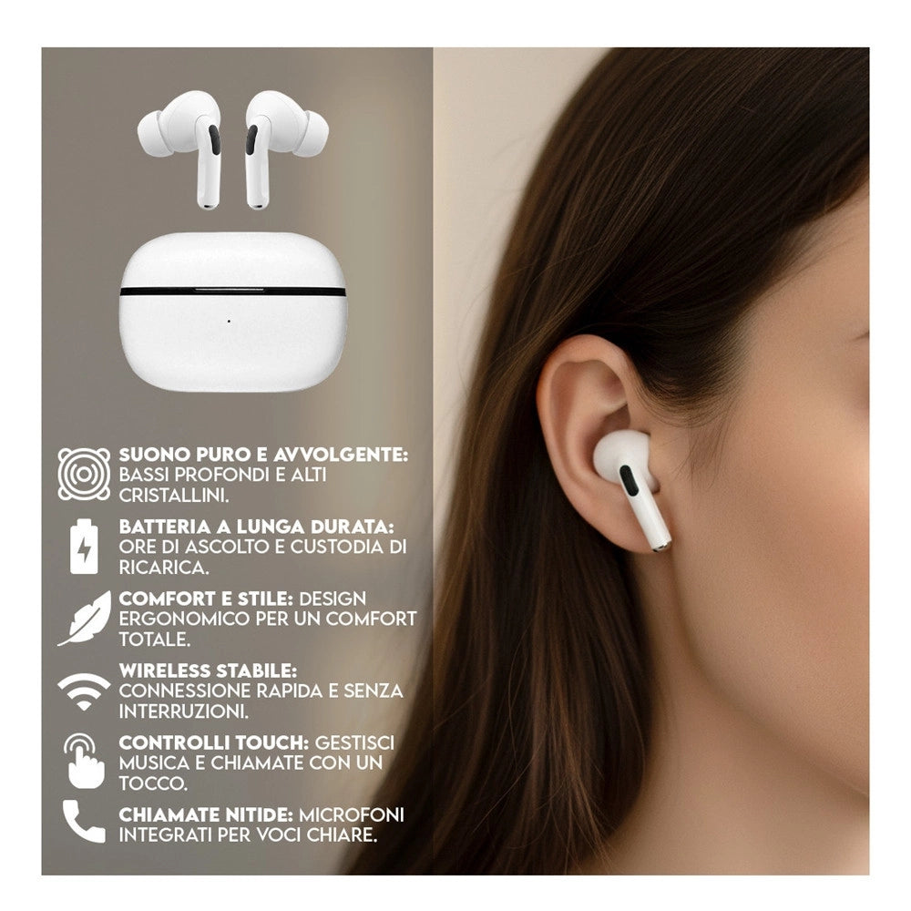 Trade Shop - Cuffiette Auricolari Wireless G66 Microfono Hd Bassi Stereo Traduttore Ai Controllo Touch -