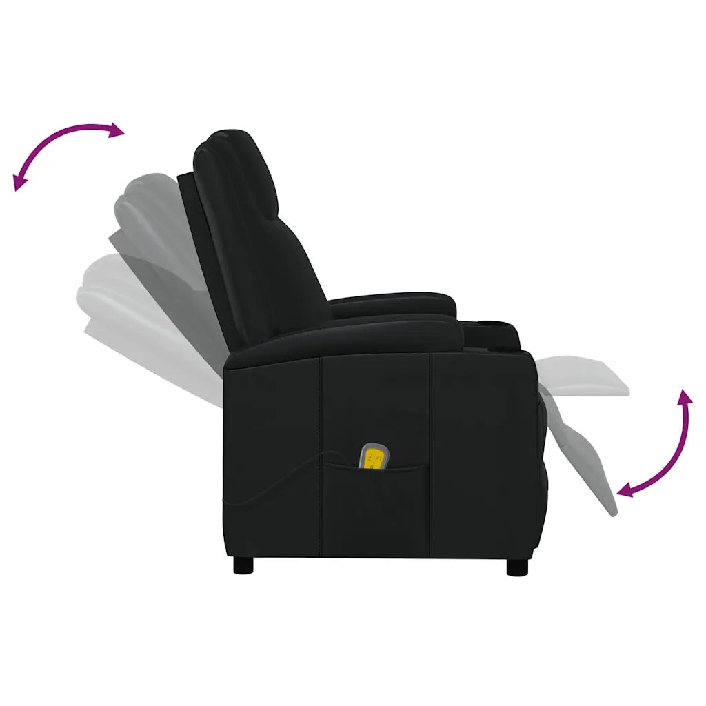 Divano Sedia-Poltrona Massaggiante Nera in Similpelle 693687