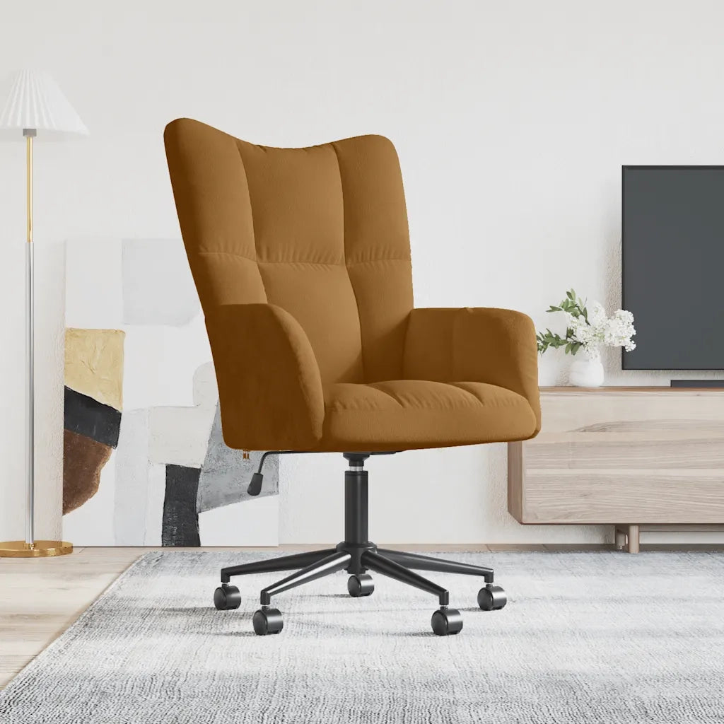 Poltrona Relax Marrone in Velluto 328180