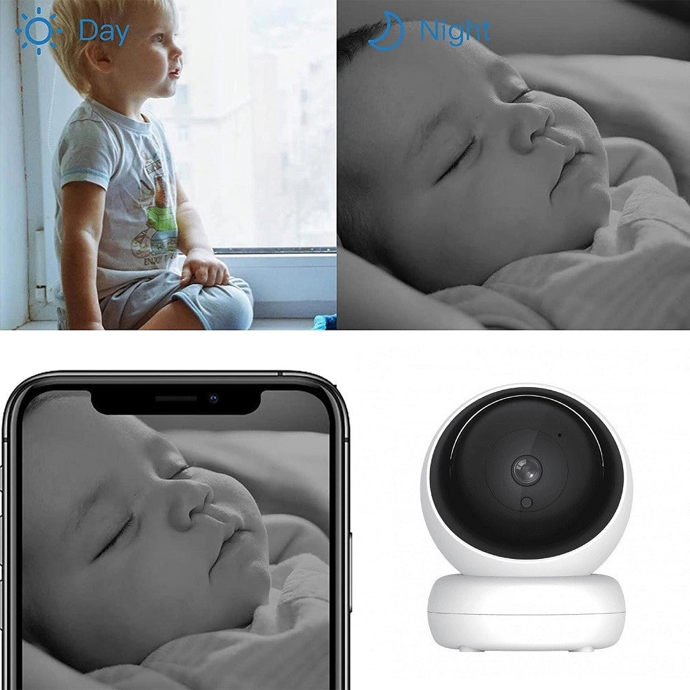 Trade Shop - Telecamera Smart Ip Cam Wifi Lente 3.6mm Sensore Movimento Notturna Alexa Google -