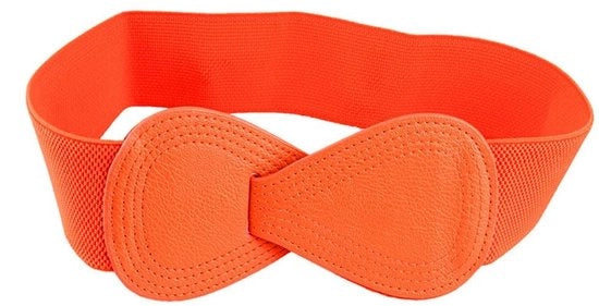 Cinturino per donna - Cinturino elastico largo - Cinturino a retrocurva - Adatto per vita 66-85 cm - Fodero in pelle sintetica 68 cm