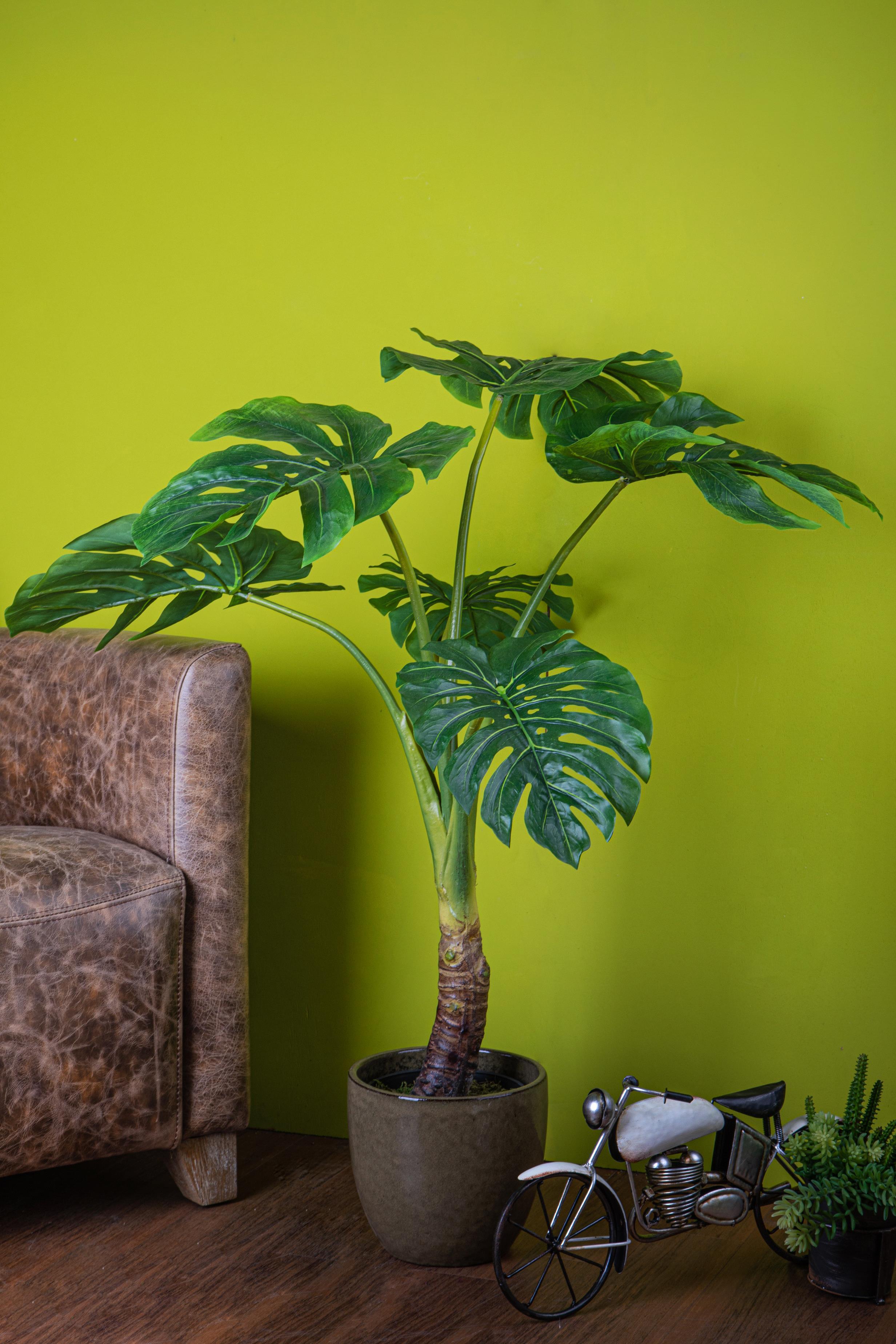 Monstera Artificiale con Vaso Altezza 110 cm Verde