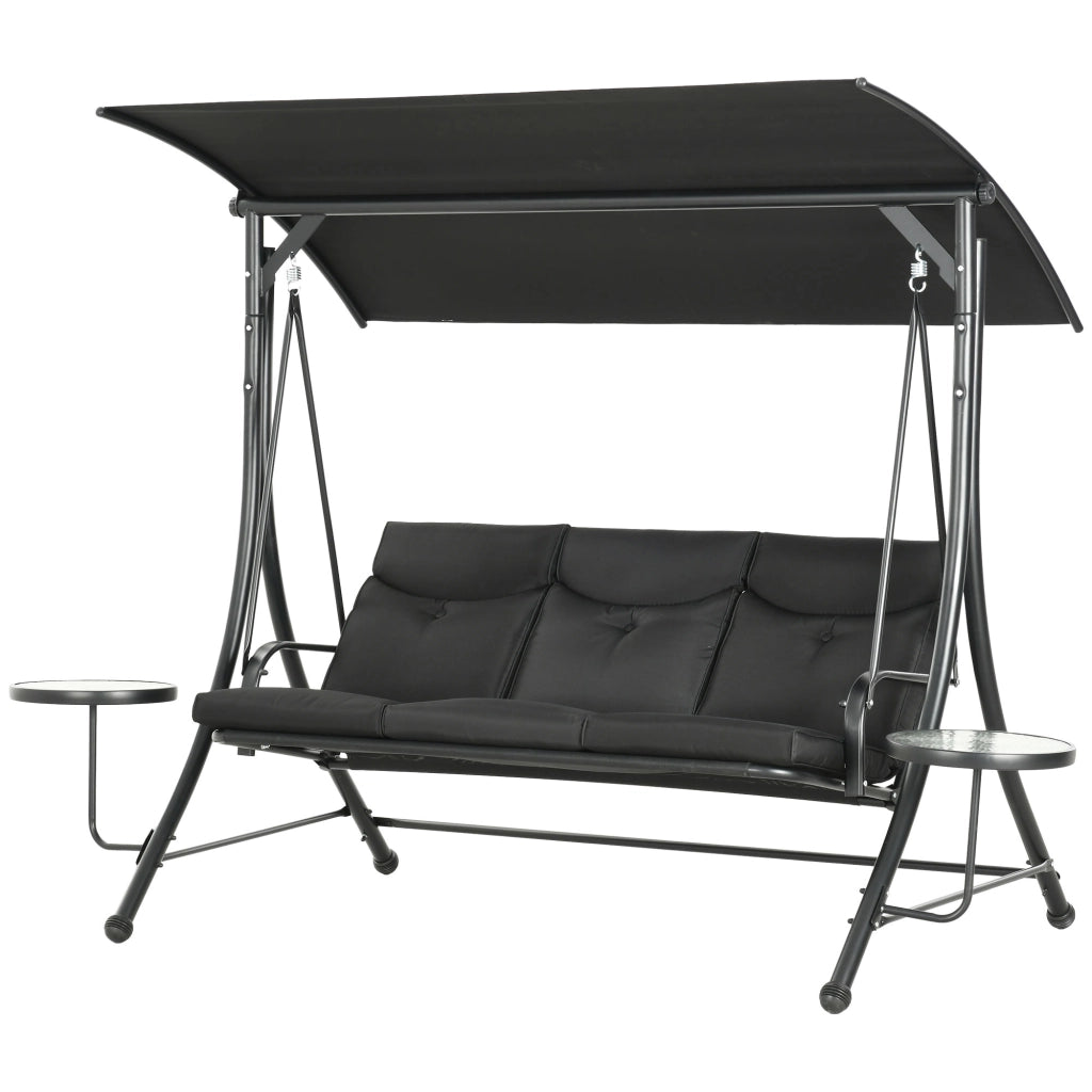 Oscillazione per tenda regolabile Hollywood 3-posto colore nero 278×135×177cm
