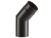 GOMITO 45  ° PORCELLANATO PER STUFE A LEGNA NERO OPACO ALA SMALTO TOP   EE ¸ mm.130    ALA