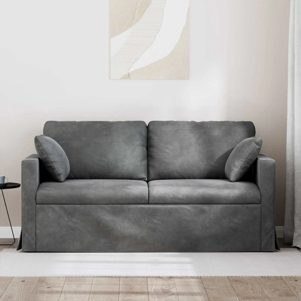 Divano | Divano da soggiorno | Sofa Grigio scuro 158 x 78 x 80 cm Velluto