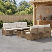 Set Divano da Giardino 8 pz Beige e Bianco Crema polyrattan 3437061