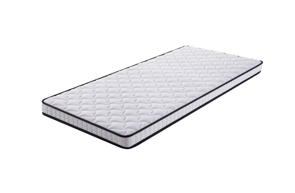 Materasso a molle ergonomico per letto e divano letto in tessuto e metallo bianco 90×200×10 cm