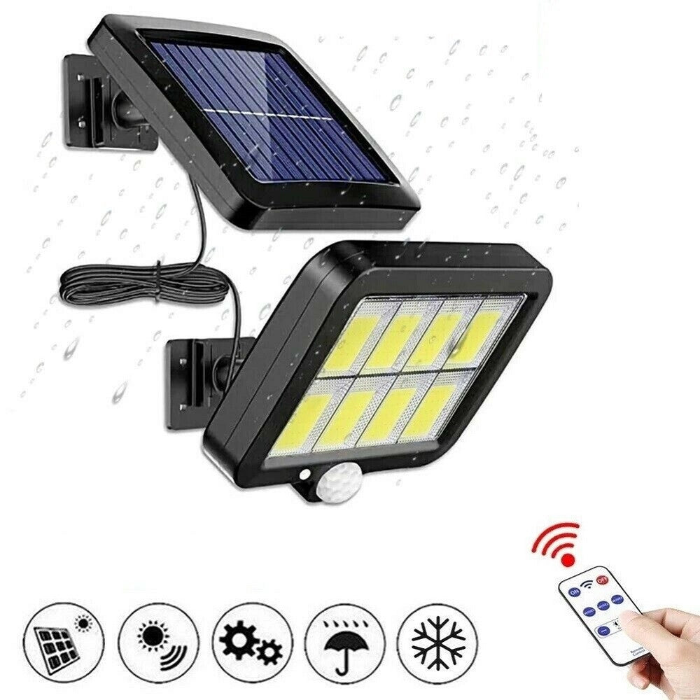 Trade Shop - Faro Solare Led Con Pannello Faretto Sensore Di Movimento 160 Led Cob Gl-160c -