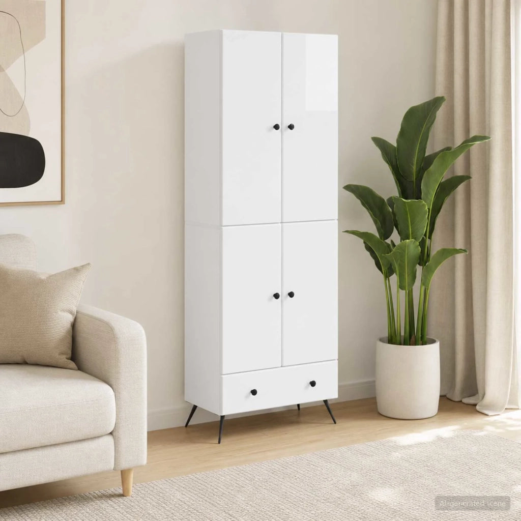 Set di armadi 2 pcs Bianco Lucido Legno ingegnerizzato 3416857