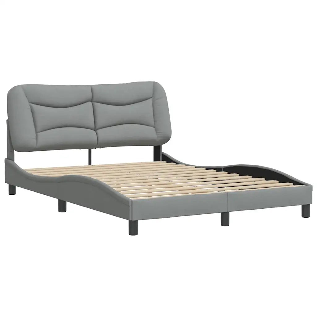 Giroletto senza Materasso-Struttura Letto Hvar Grigio Chiaro 140x200 cm Tessuto