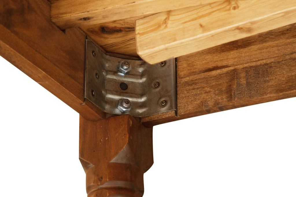 Biscottini Tavolo in legno massello di tiglio allungabile Country finitura noce Made in Italy