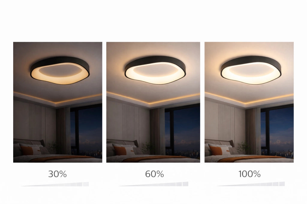 Plafoniera LED 48W 3040LM Dimmerabile con Telecomando, Luce Indiretta Perimetrale Calda Fredda e Naturale, 50cm, Soffitto Moderno, IP20