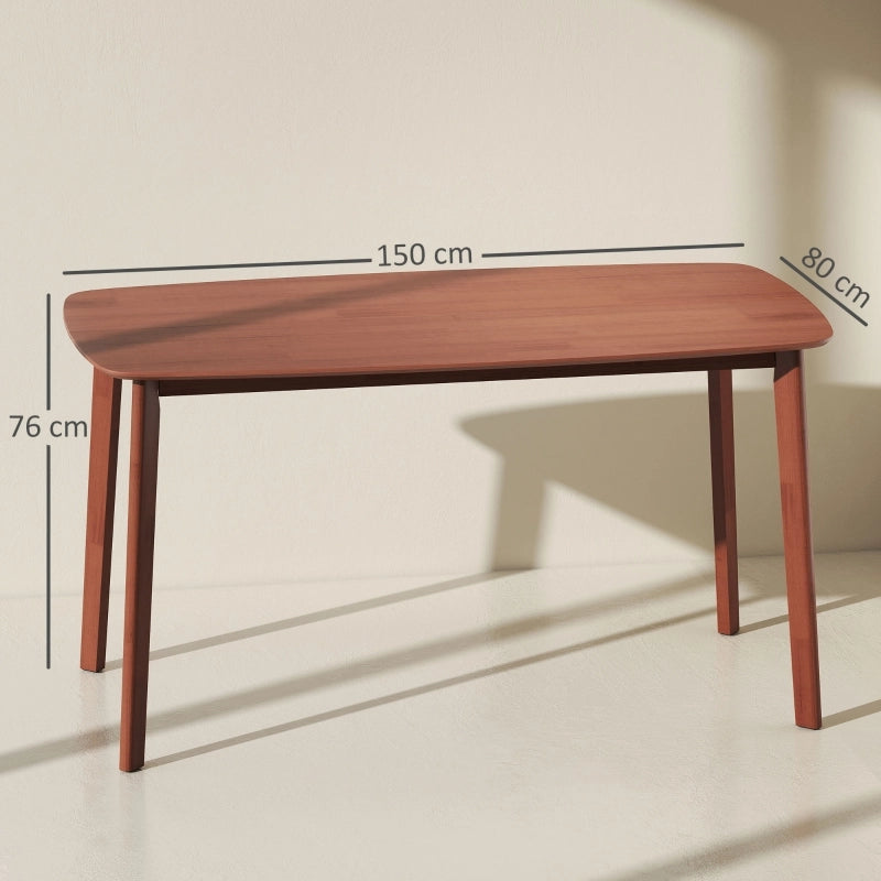 Tavolo da pranzo - stile country - superficie laccata - 150x80 cm - marrone - legno