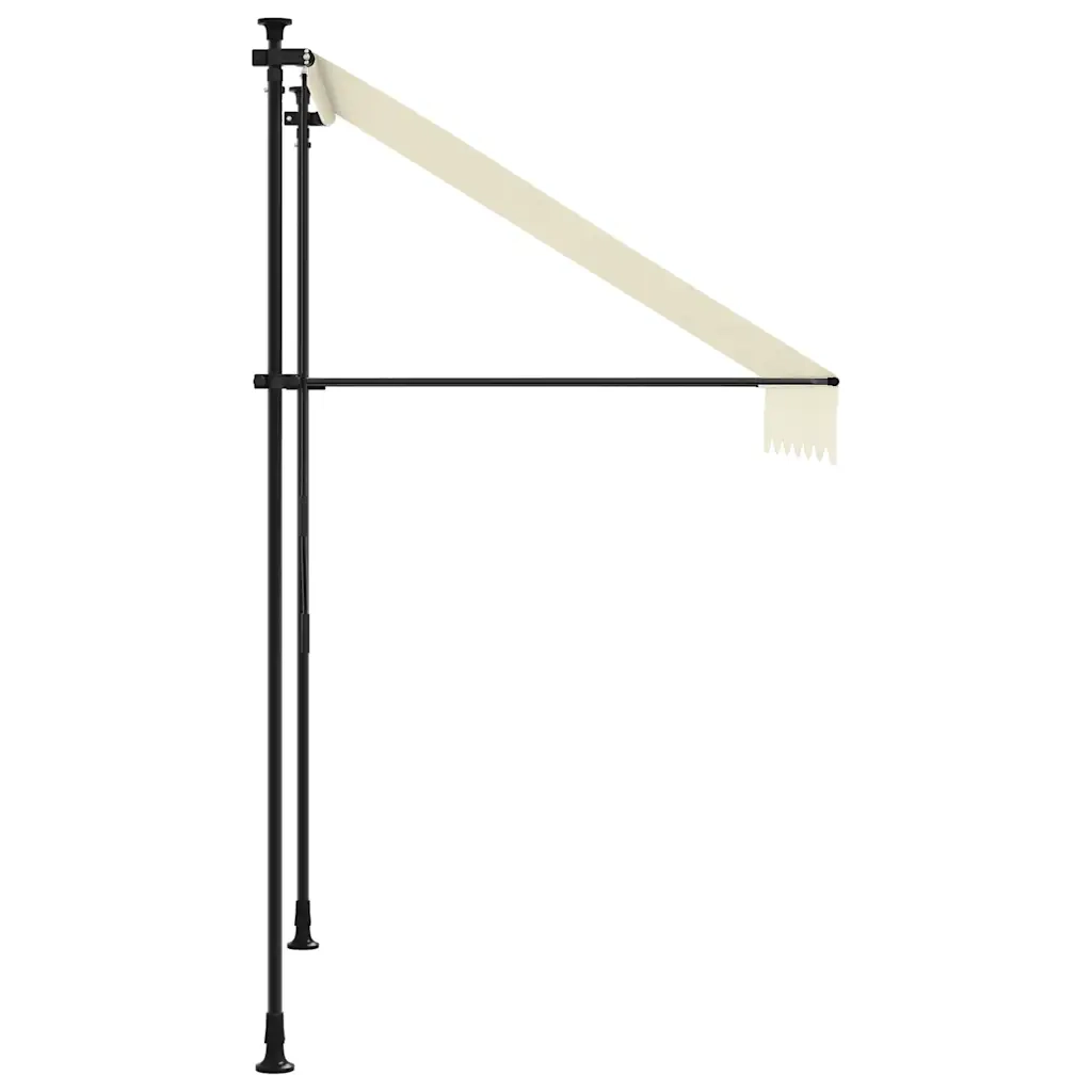 Tenda da Sole Retrattile Crema 200x115 cm in Tessuto e Acciaio 368745